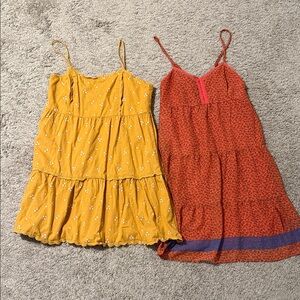 Aeropostale Mustard and Red Mini Dresses Medium